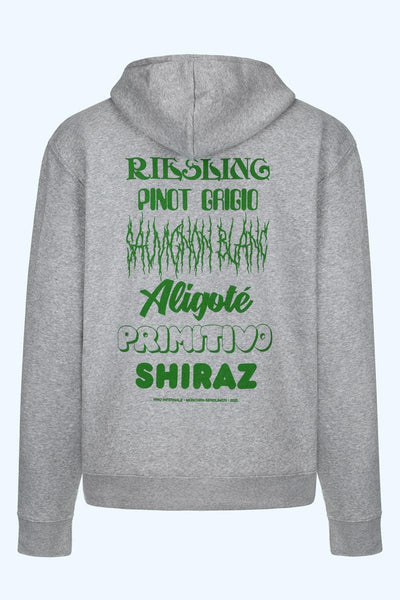 Grapes on Tour Hoodie, grey - Vino Infernale