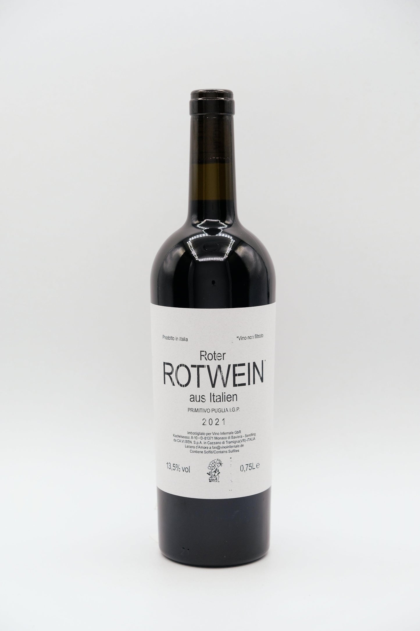 2021 - "Roter Rotwein aus Italien - Primitivo", Vino Infernale